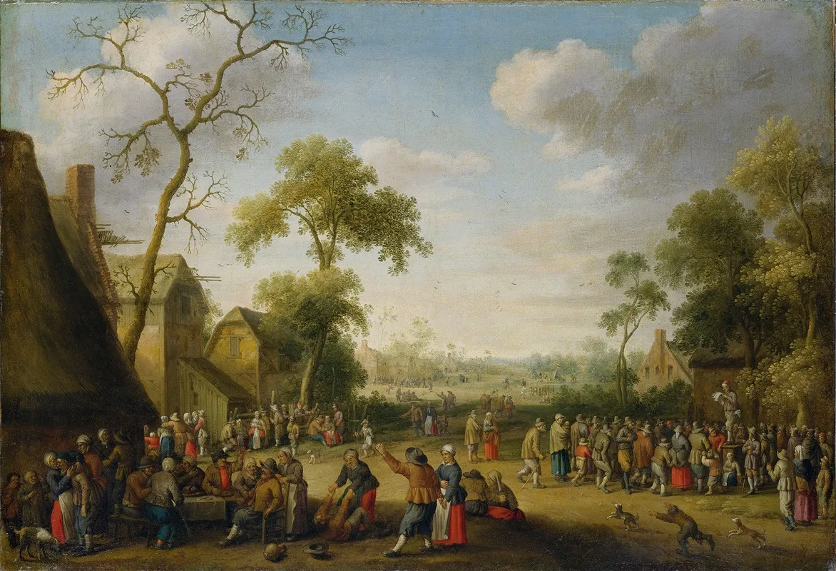 Village Scene Wall Art by Joost Cornelisz Droochsloot - High-Resolution Digital Print