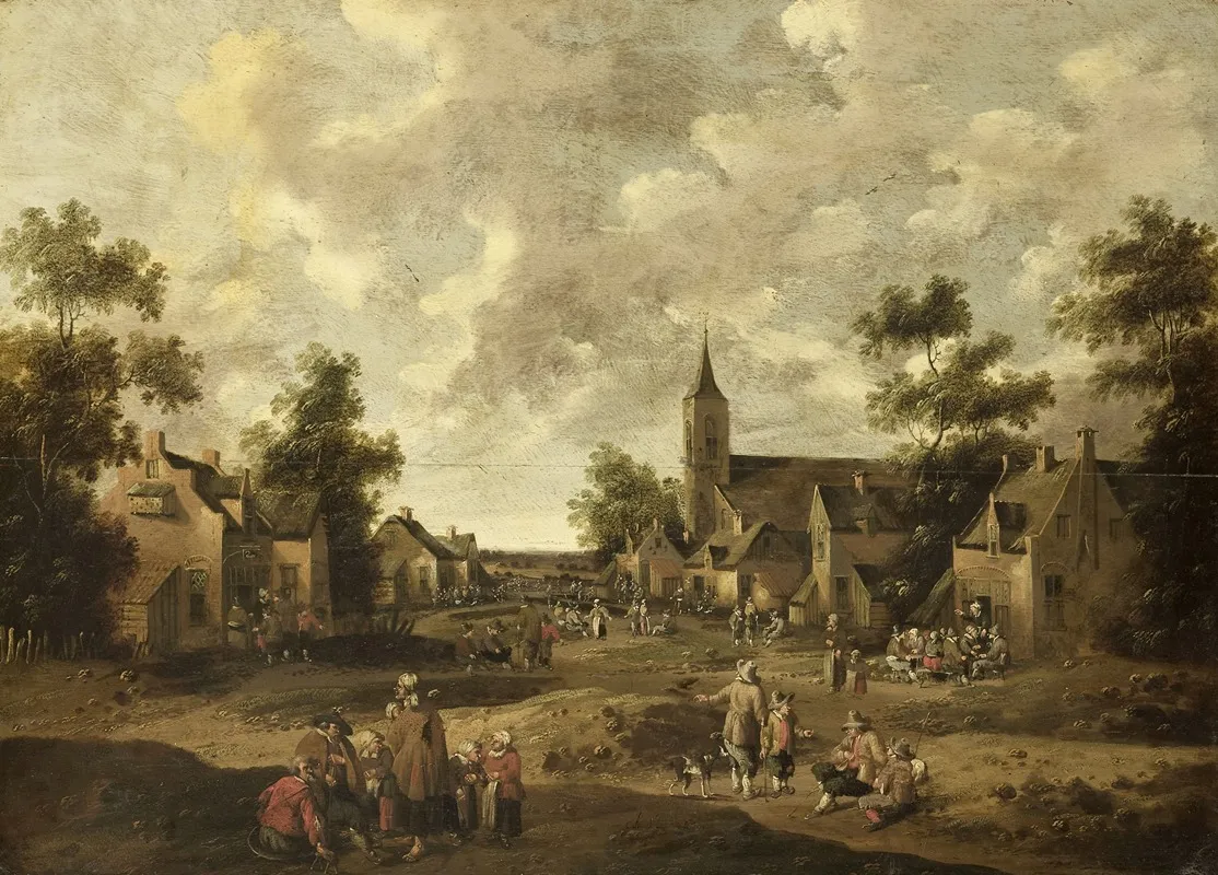 Village Street 4 Wall Art by Joost Cornelisz Droochsloot - High-Resolution Digital Print
