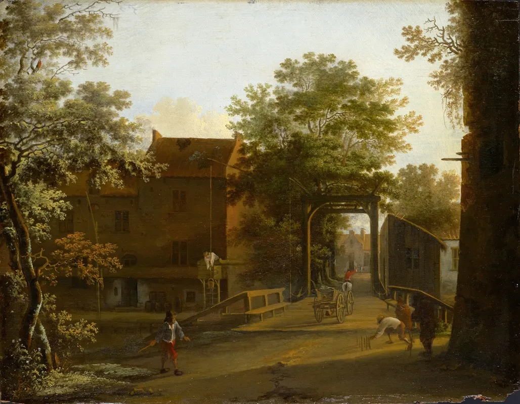 Village Street With Drawbridge