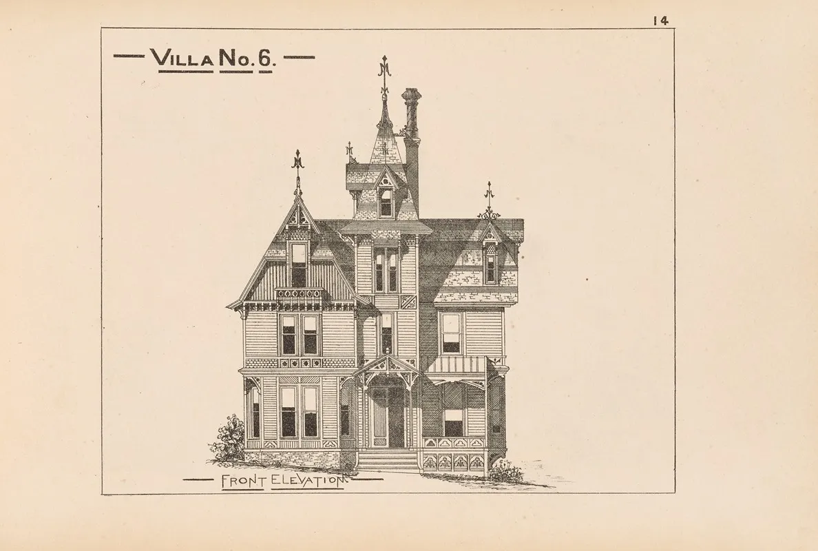 Villas And Cottages Or Homes For All Pl 08 Wall Art by William M. Woollett - High-Resolution Digital Print