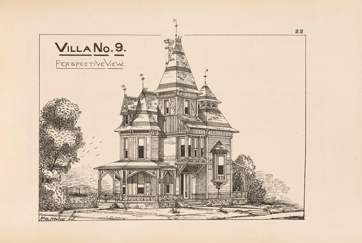 Villas And Cottages Or Homes For All Pl 13 Wall Art by William M. Woollett - High-Resolution Digital Print
