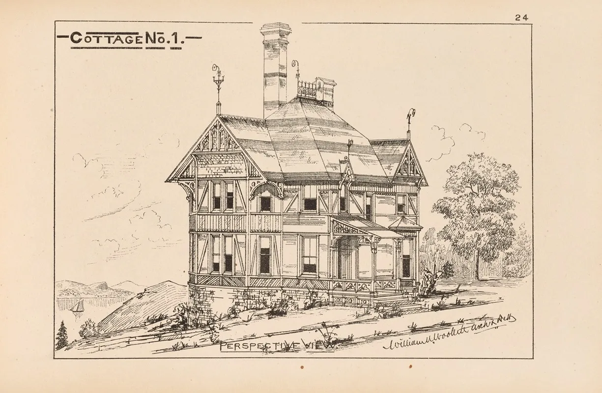 Villas And Cottages Or Homes For All Pl 14 Wall Art by William M. Woollett - High-Resolution Digital Print