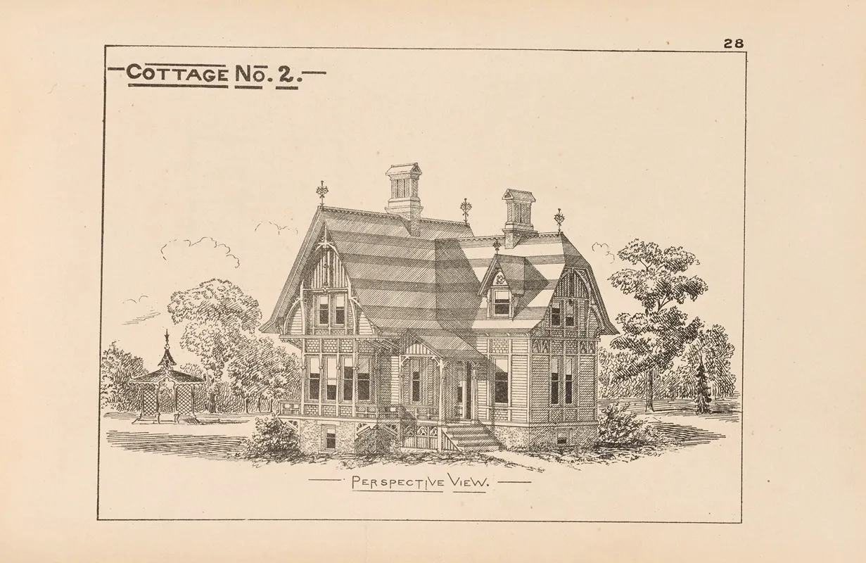 Villas And Cottages Or Homes For All Pl 17 Wall Art by William M. Woollett - High-Resolution Digital Print