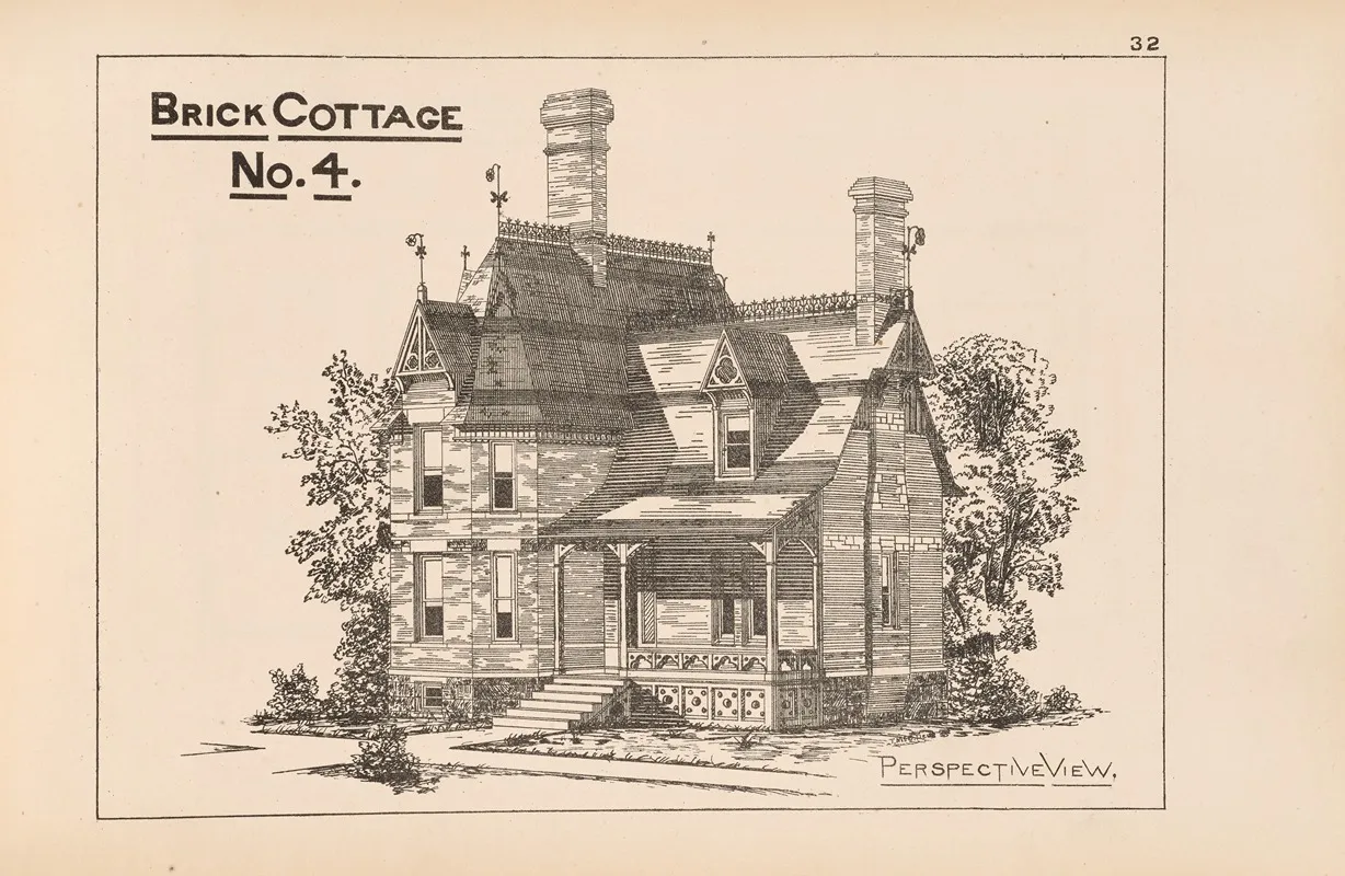 Villas And Cottages Or Homes For All Pl 19 Wall Art by William M. Woollett - High-Resolution Digital Print