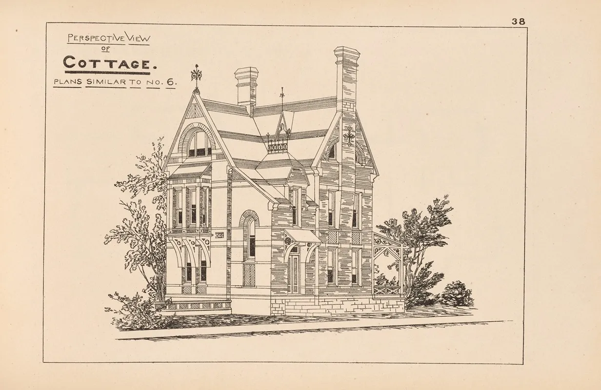 Villas And Cottages Or Homes For All Pl 23 Wall Art by William M. Woollett - High-Resolution Digital Print