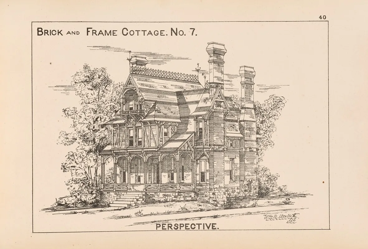 Villas And Cottages Or Homes For All Pl 24 Wall Art by William M. Woollett - High-Resolution Digital Print