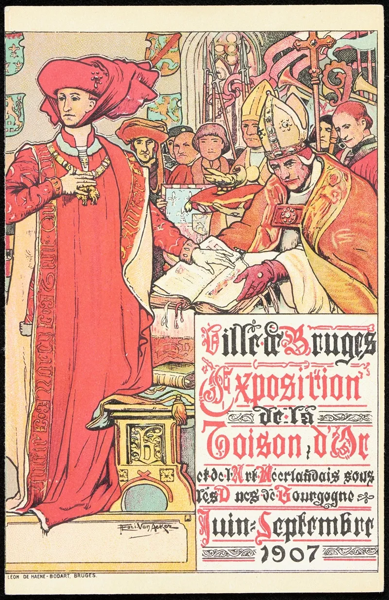 Ville A Bruges Exposition De La Toison Dor Juin September 1907
