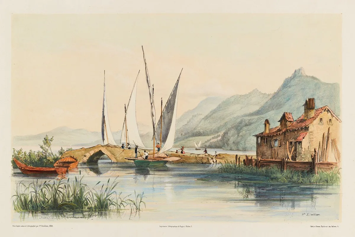 Villeneuve Vaud Wall Art by Frédéric-François d' Andiran - High-Resolution Digital Print