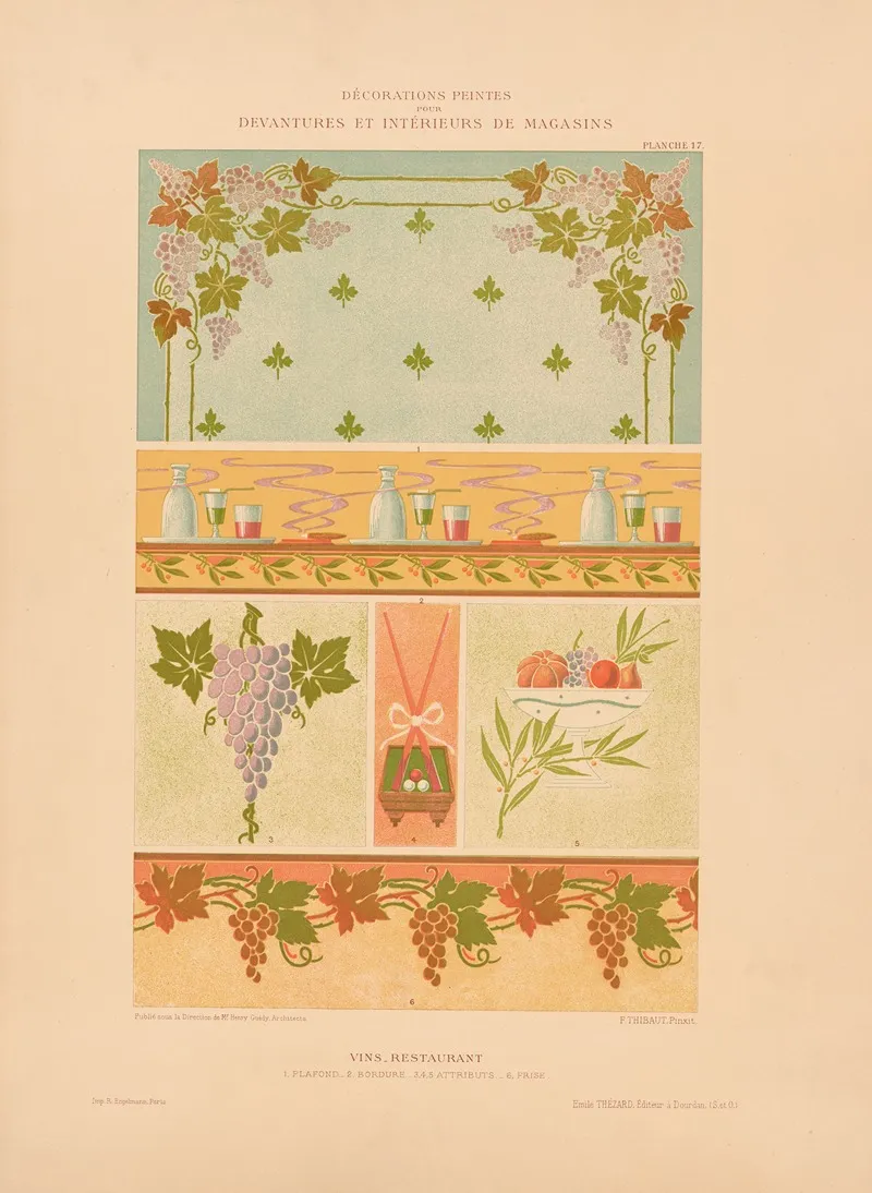 Vins Restaurant Wall Art by Henry Guédy - High-Resolution Digital Print