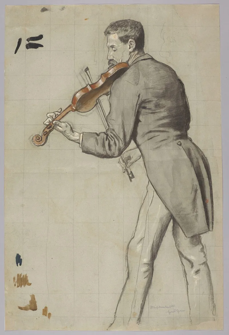 Violinist Study For The Painting Titled Musicians