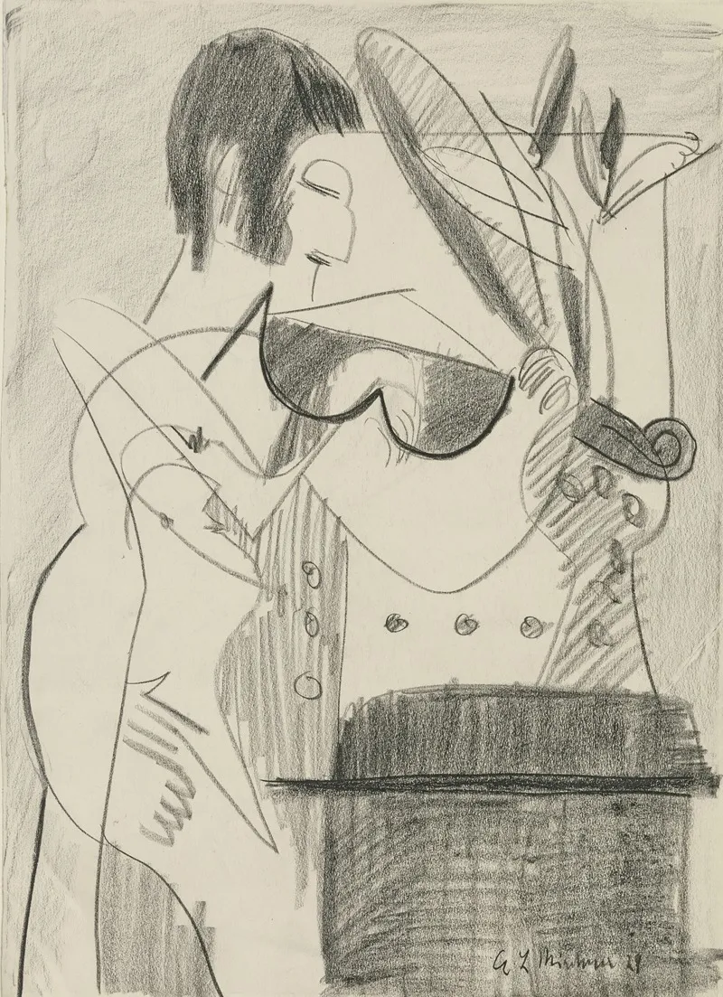 Violinistin Vor Bild Wall Art by Ernst Ludwig Kirchner - High-Resolution Digital Print