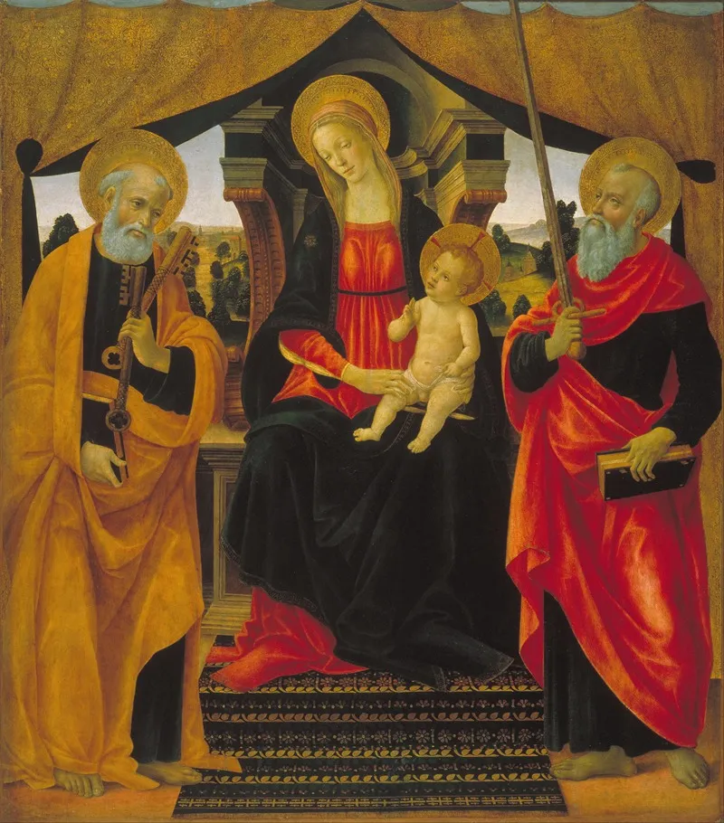 Virgin And Child Between Saint Peter And Saint Paul Wall Art by Vincenzo Frediani - High-Resolution Digital Print