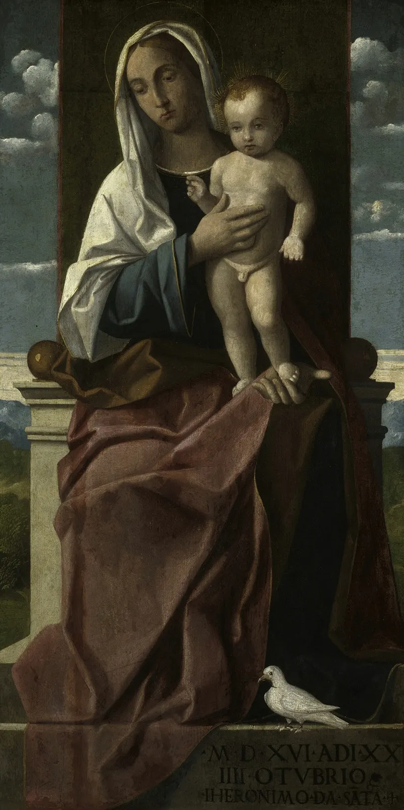 Virgin And Child Enthroned 4 Wall Art by Girolamo da Santacroce - High-Resolution Digital Print
