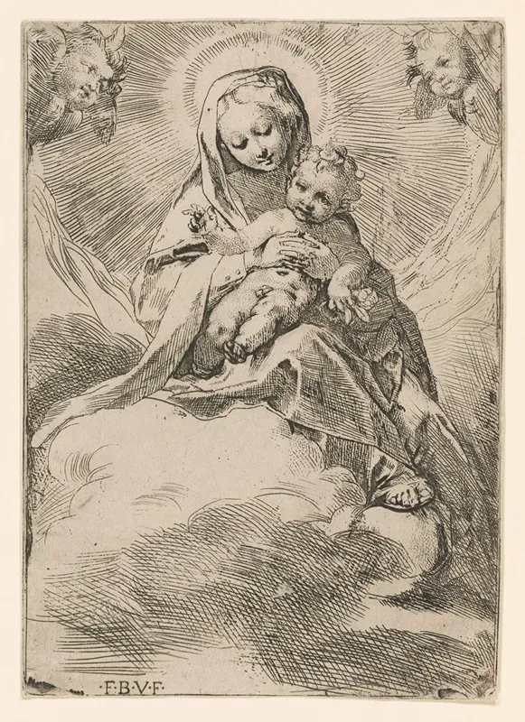 Virgin And Child In The Clouds