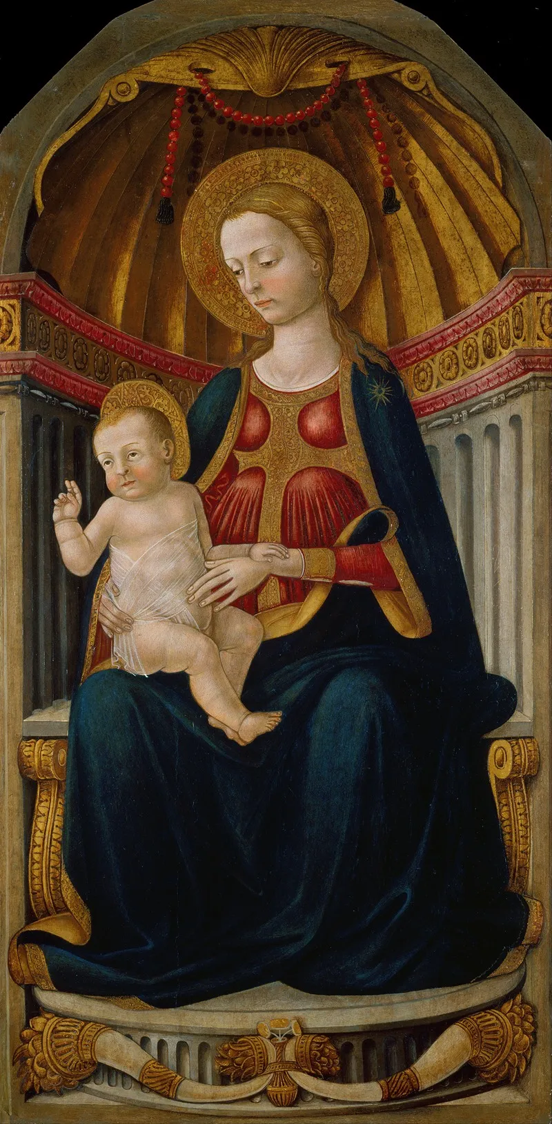 Virgin And Child On The Throne Wall Art by Neri di Bicci - High-Resolution Digital Print
