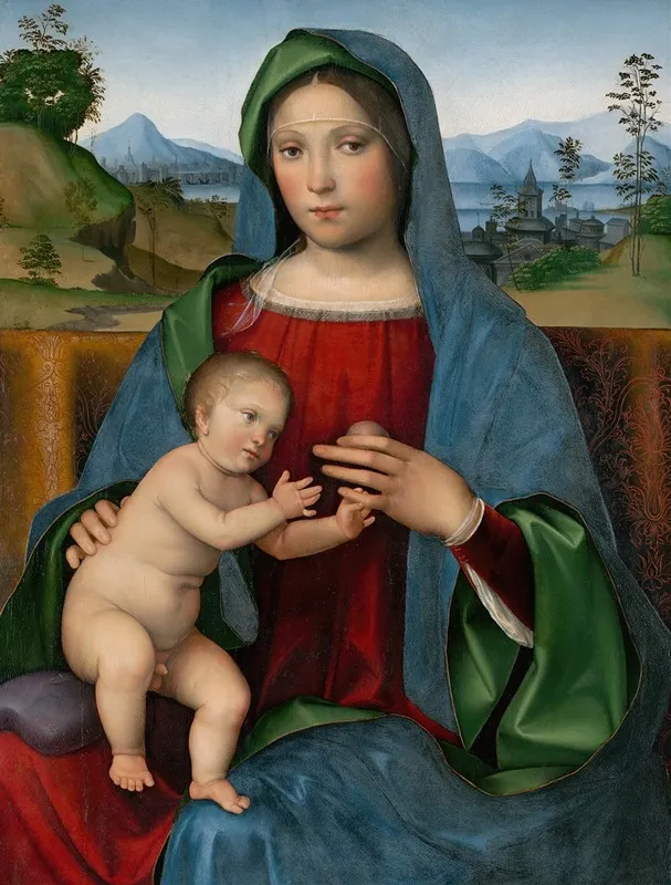 Virgin And Child The Gambaro Madonna Wall Art by Francesco Francia - High-Resolution Digital Print
