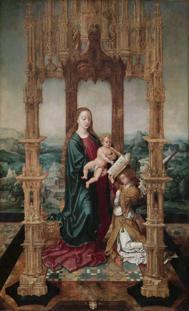 Virgin And Child Under A Canopy