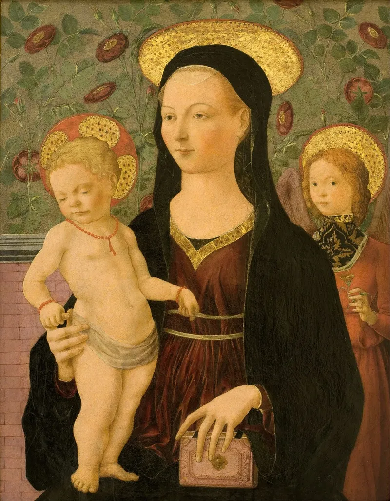 Virgin And Child With An Angel 2 Wall Art by Francesco del Cossa - High-Resolution Digital Print