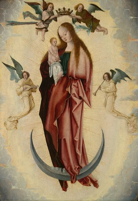 Virgin And Child With Angels 2 Wall Art by Jan Wellens de Cock - High-Resolution Digital Print