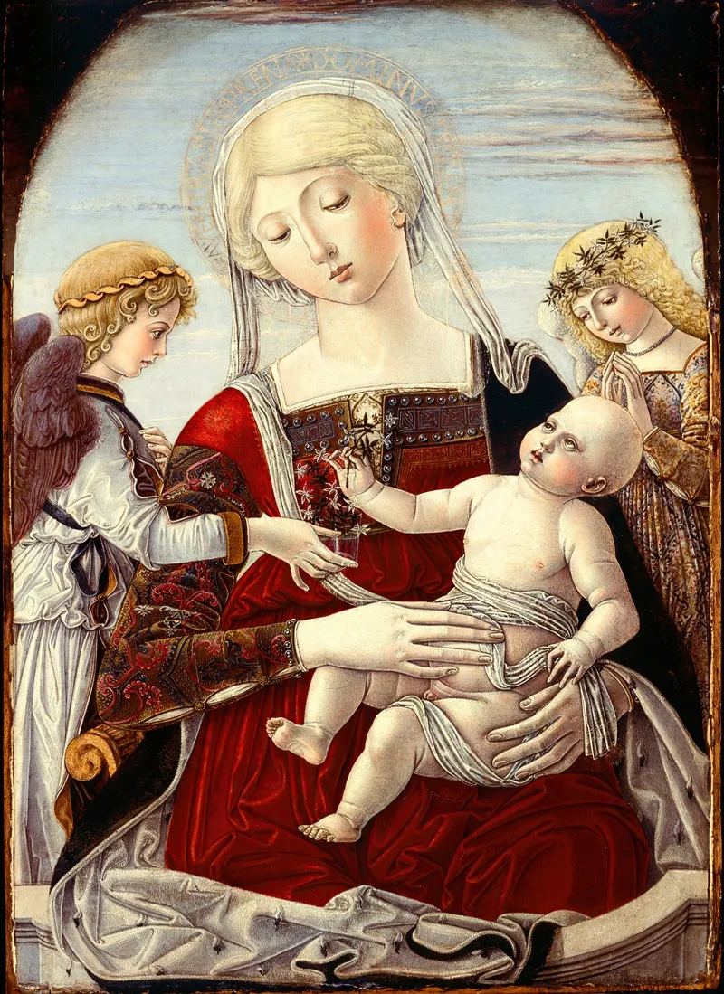 Virgin And Child With Angels 7 Wall Art by Benvenuto di Giovanni - High-Resolution Digital Print