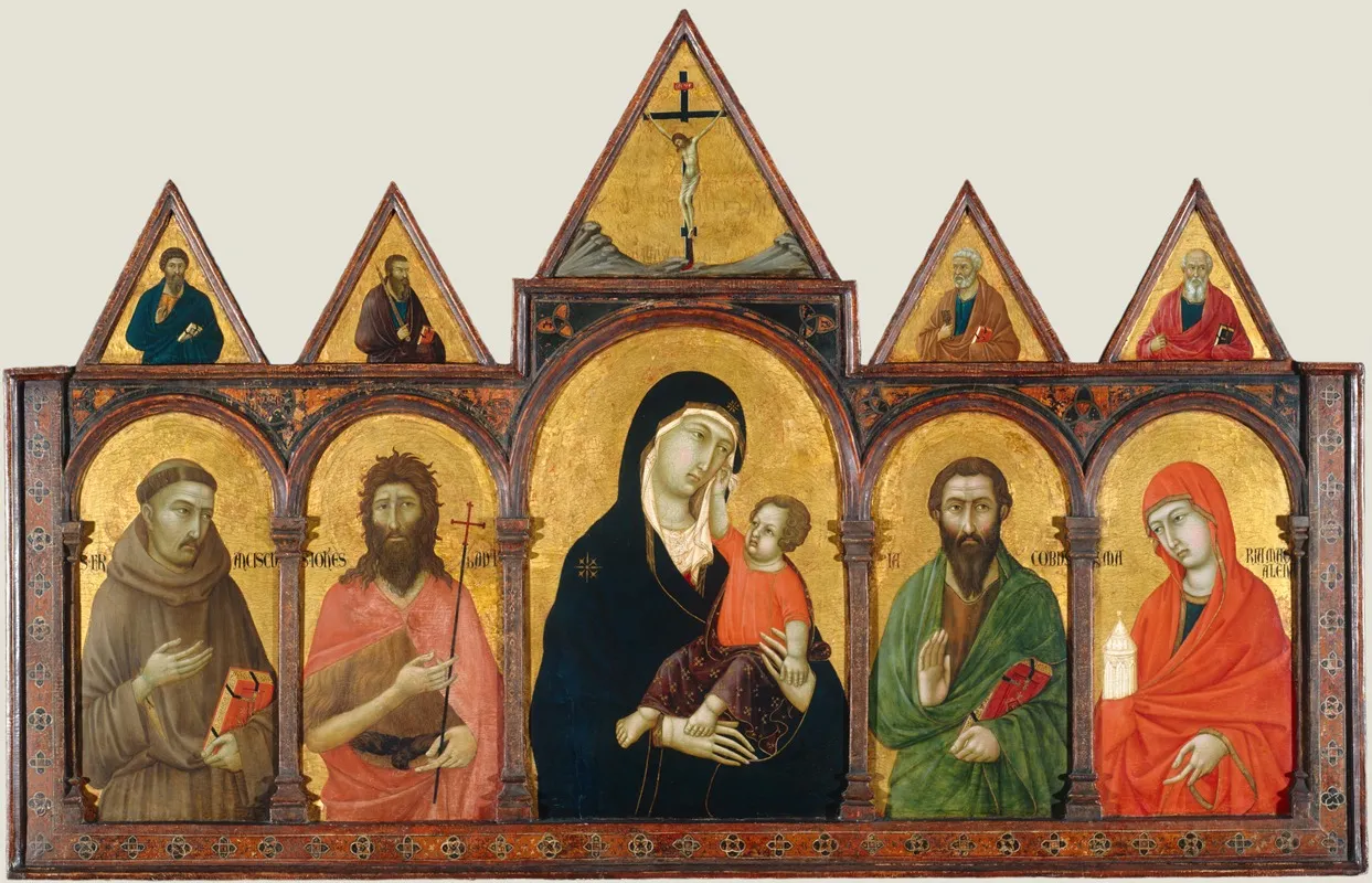 Virgin And Child With Saints 6 Wall Art by Ugolino di Nerio - High-Resolution Digital Print