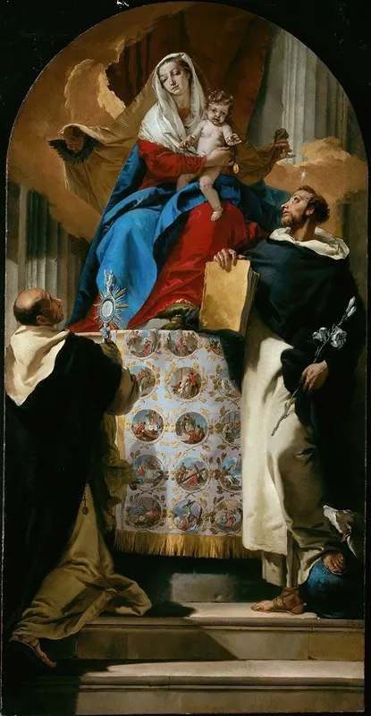 Virgin And Child With Saints Dominic And Hyacinth