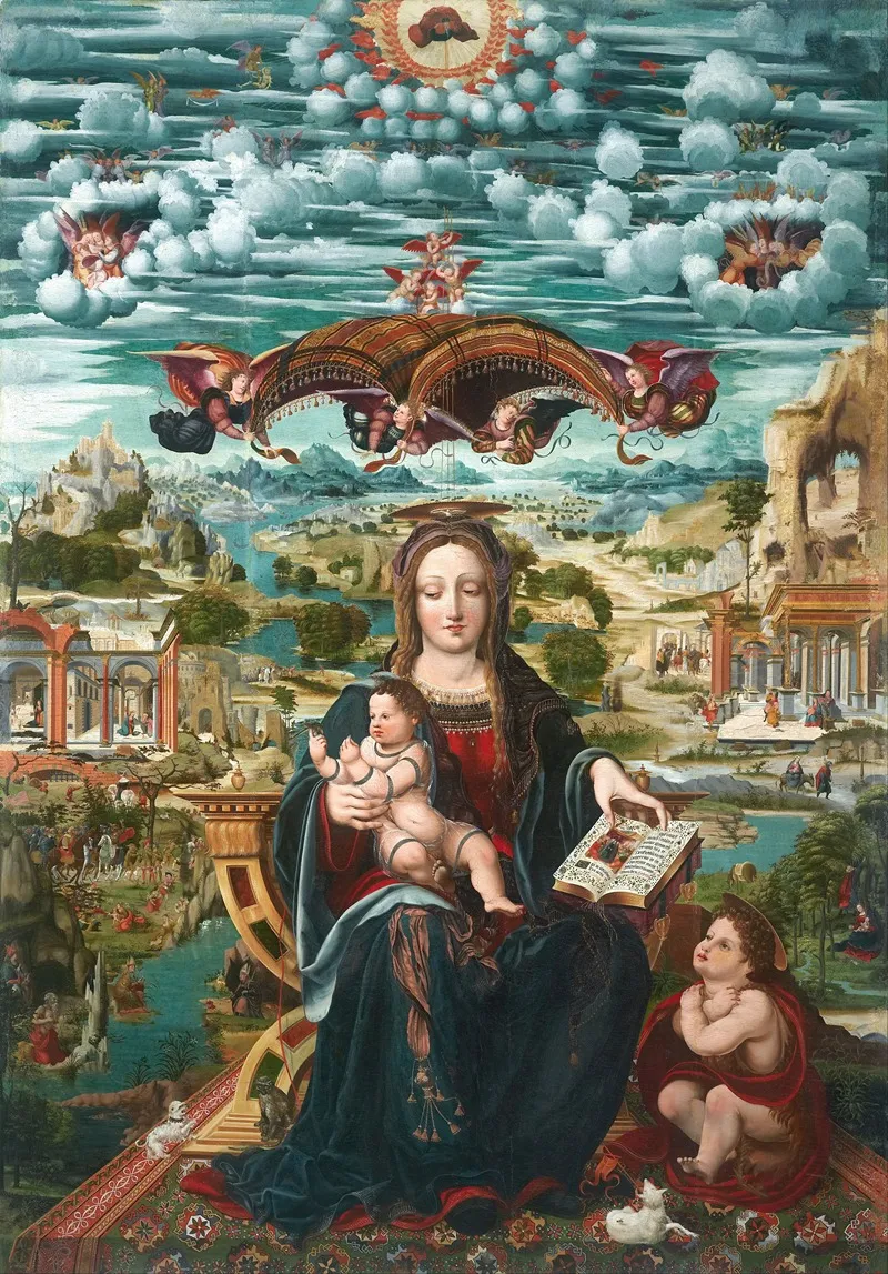 Virgin And Child With The Infant Saint John Wall Art by Juan de Borgoña - High-Resolution Digital Print