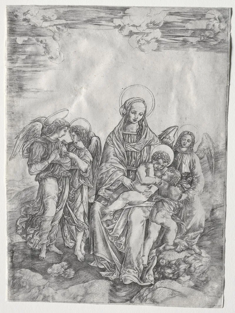Virgin And Child With The Infant St John 2 Wall Art by Cristofano Robetta - High-Resolution Digital Print