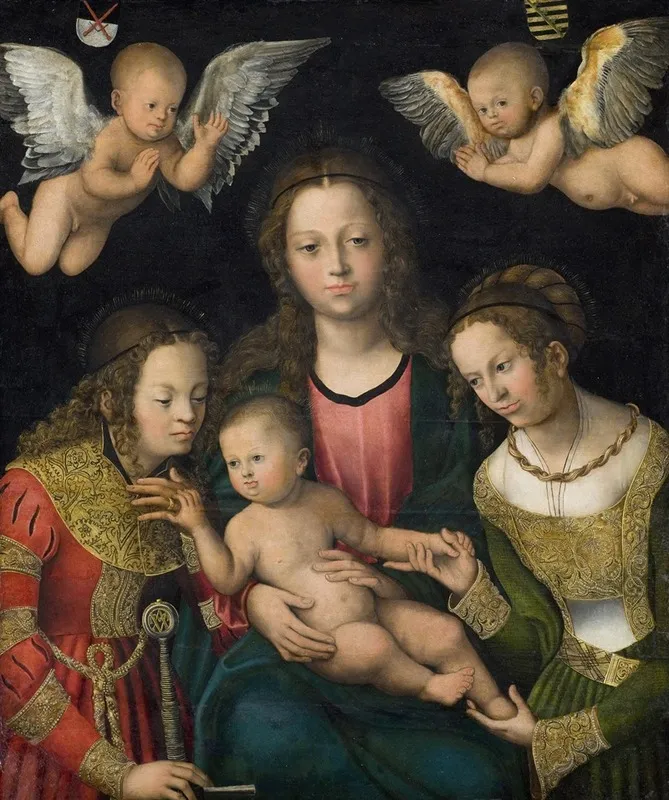 Virgin And Child With The Saints Catherine And Barbara