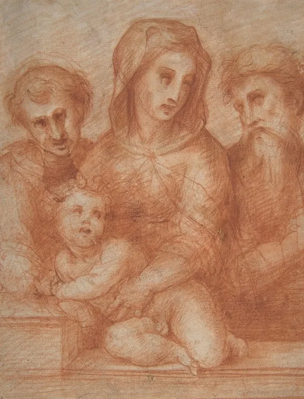 Virgin And Child With Two Saints Wall Art by Domenico Puligo - High-Resolution Digital Print