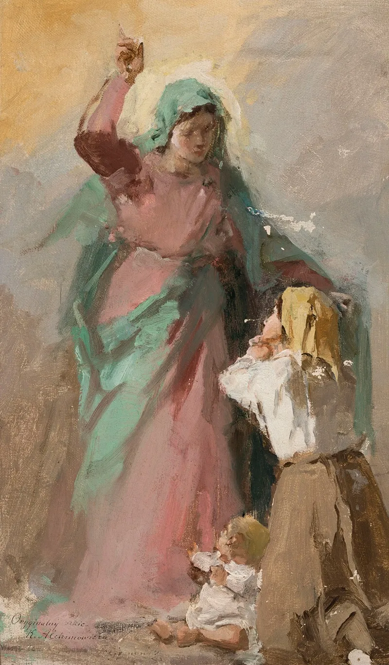 Virgin Mary Appearing Before A Peasant Woman Study