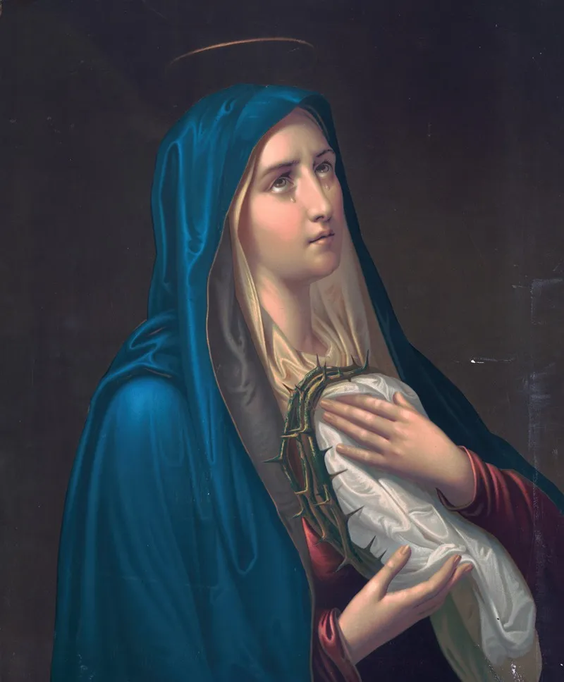 Virgin Mary Crying Wall Art by E. Steinmann - High-Resolution Digital Print