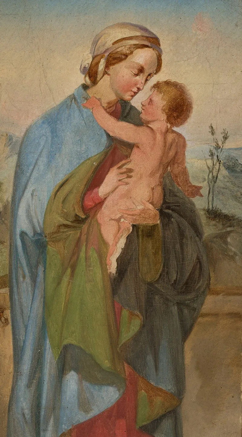 Virgin Mary With Jesus Wall Art by Ignacy Gierdziejewski - High-Resolution Digital Print