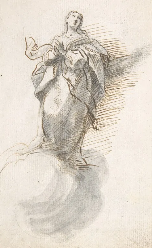 Virgin Of The Immaculate Conception Standing On Clouds 3