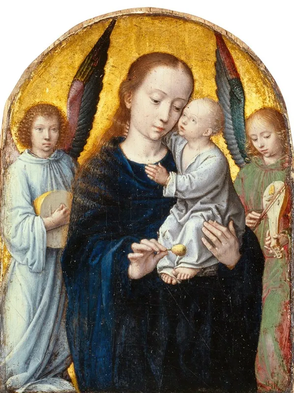 Virgin With Child Between Angels Playing Music