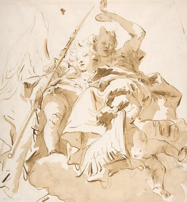 Virtue And Nobility Wall Art by Giovanni Battista Tiepolo - High-Resolution Digital Print