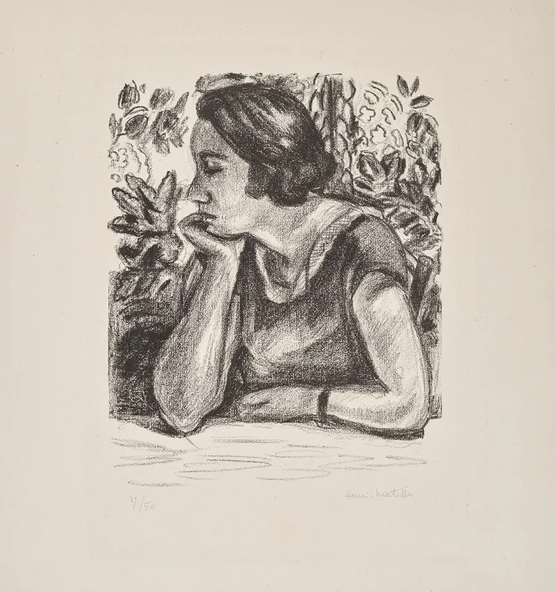 Visage De Profil Reposant Sur Un Bras Wall Art by Henri Matisse - High-Resolution Digital Print
