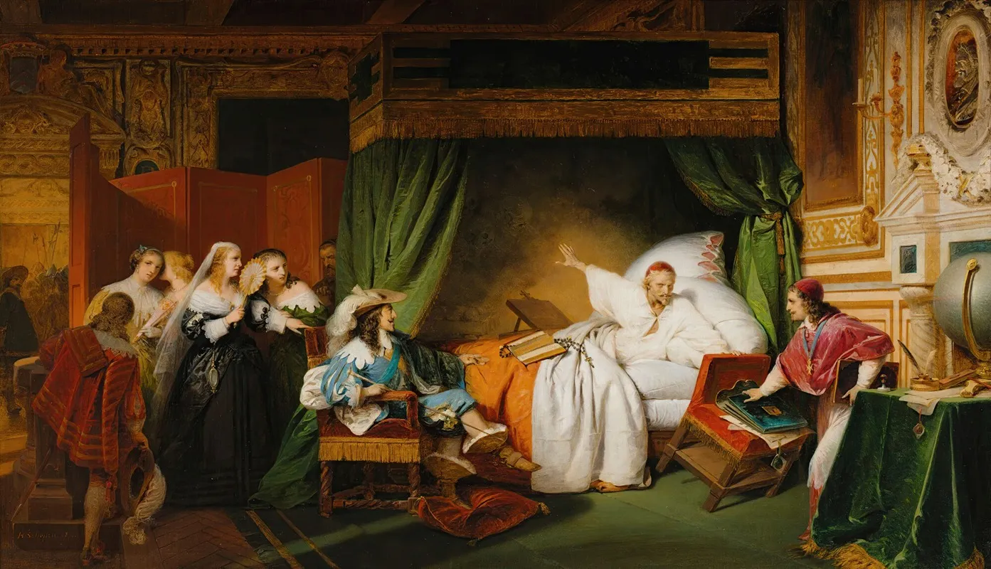 Vision Of Cardinal De Richelieu On His Deathbed Wall Art by Frédéric-Henri Schopin - High-Resolution Digital Print