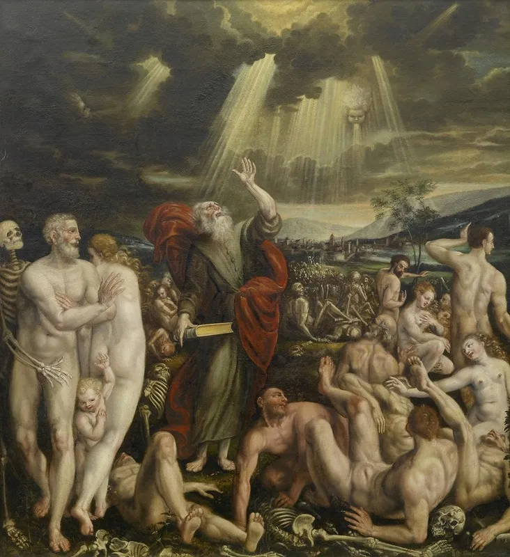 Vision Of The Prophet Ezekiel Wall Art by Quentin Massys - High-Resolution Digital Print