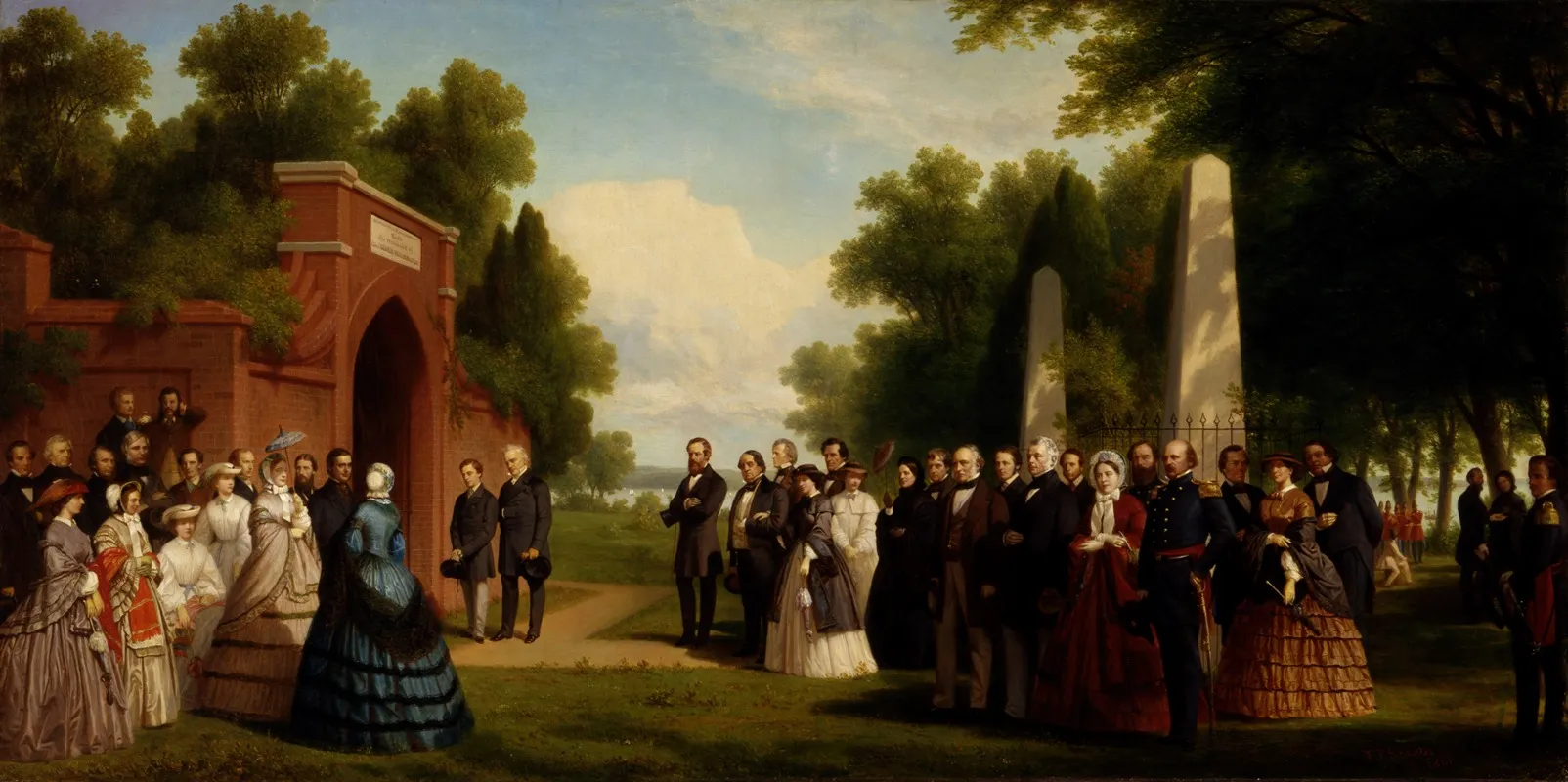Visit Of The Prince Of Wales President Buchanan And Dignitaries To The Tomb Of Washington At Mount Vernon October 1860 Wall Art by Thomas Prichard Rossiter - High-Resolution Digital Print