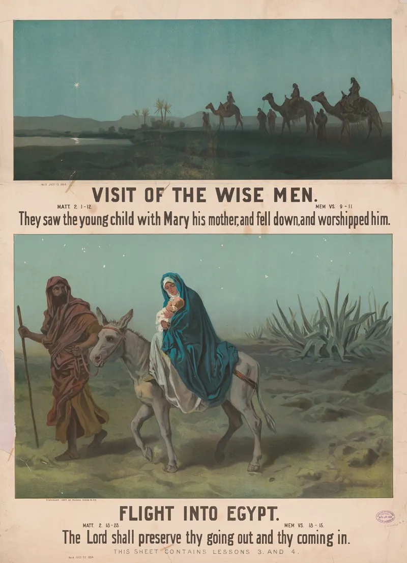 Visit Of The Wise Men Flight Into Egypt Wall Art by Harris, Jones &amp; Co - High-Resolution Digital Print