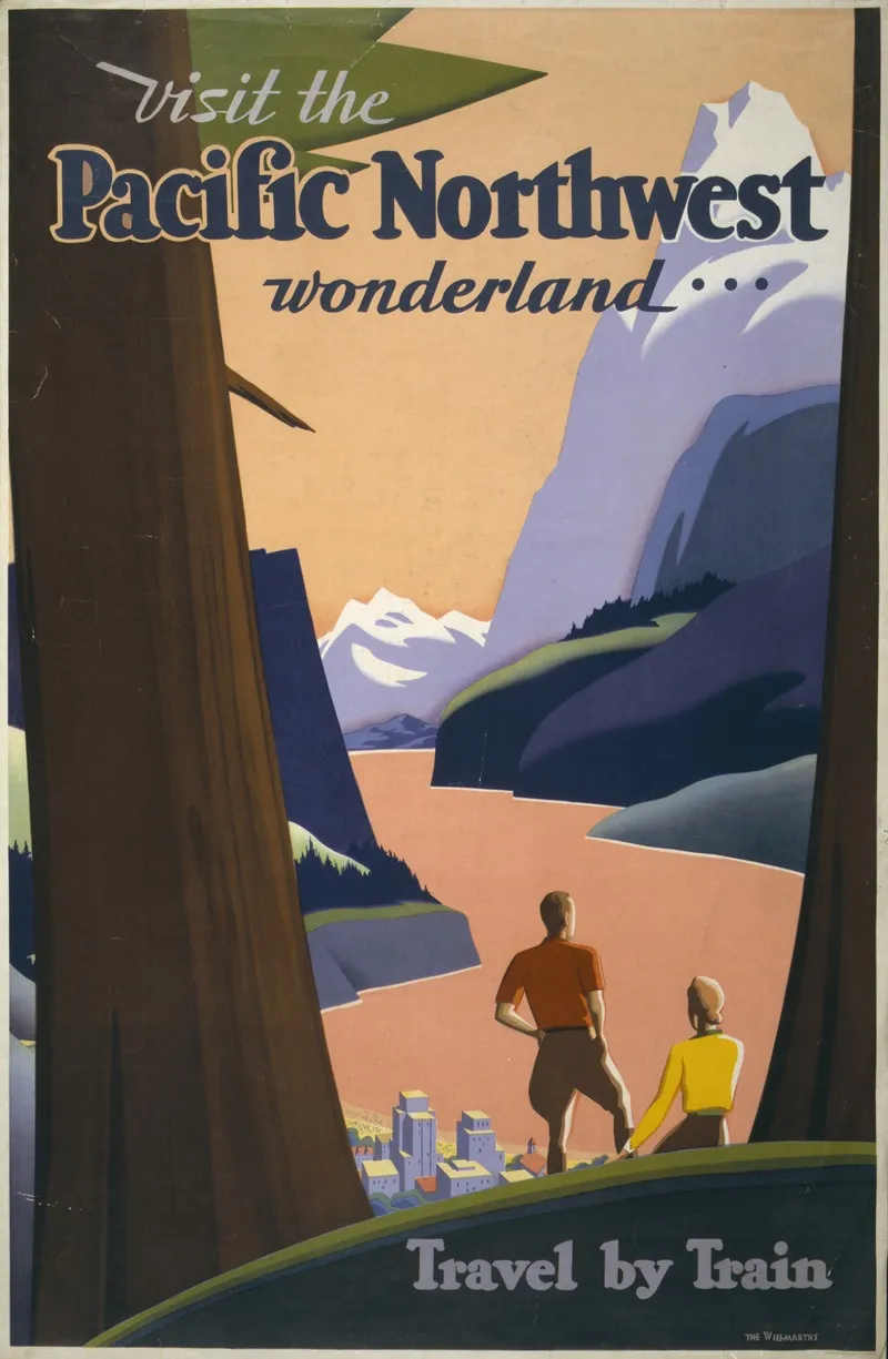 Visit The Pacific Northwest Wonderland Travel By Train Wall Art by The Willmarths - High-Resolution Digital Print