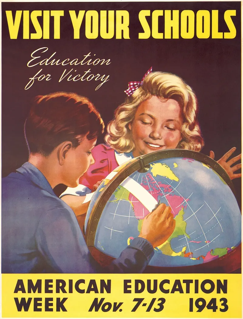 Visit Your Schools Education For Victory American Education Week Nov 7 13 1943 Wall Art by Collins - High-Resolution Digital Print