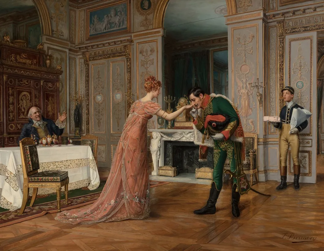 Visite Du Fiance Wall Art by François Brunery - High-Resolution Digital Print