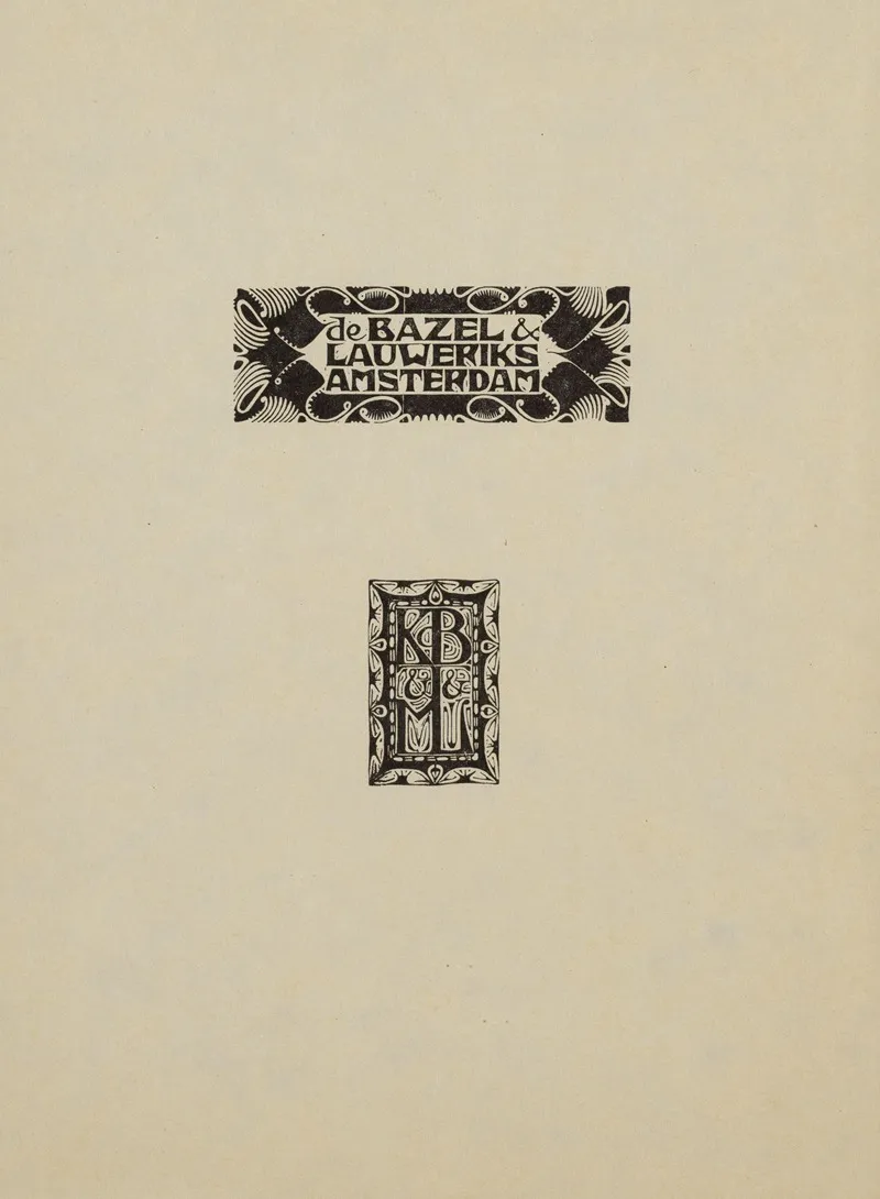 Visitekaartje En Monogram K P C De Bazel En J L M Lauweriks Wall Art by Karel de Bazel - High-Resolution Digital Print