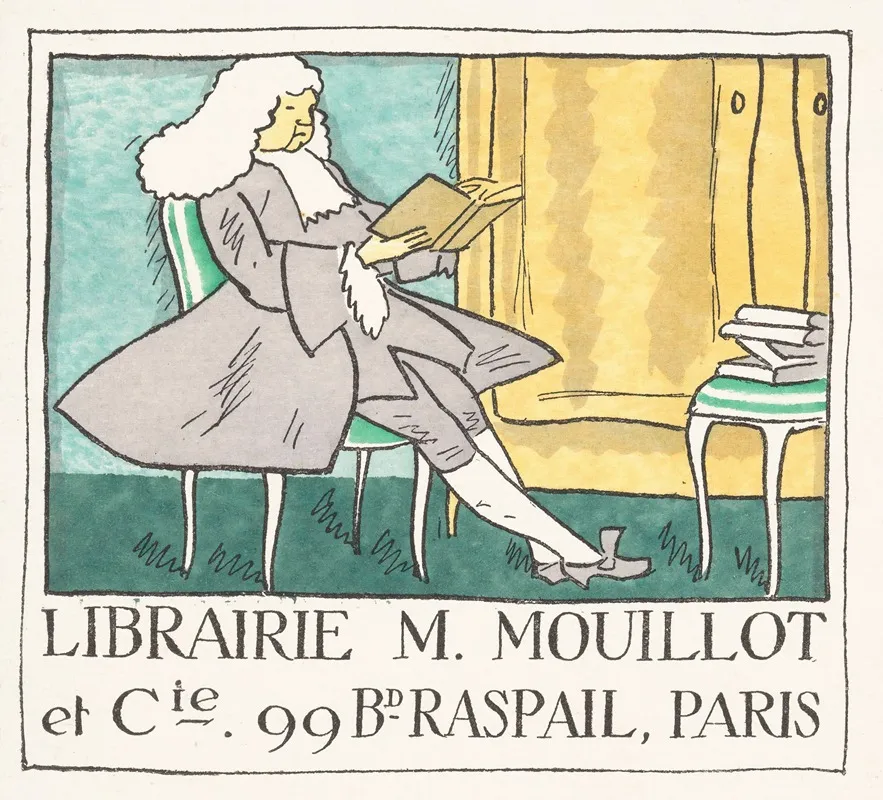 Visitekaartje Van Boekhandel M Mouillot Et Cie Te Parijs