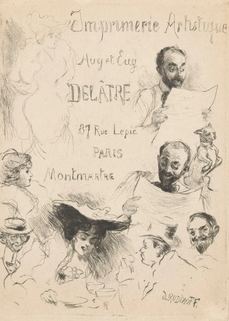Visitekaartje Van Drukker Eugene Delatre Te Parijs Wall Art by Willibald Wolf Rudinoff - High-Resolution Digital Print
