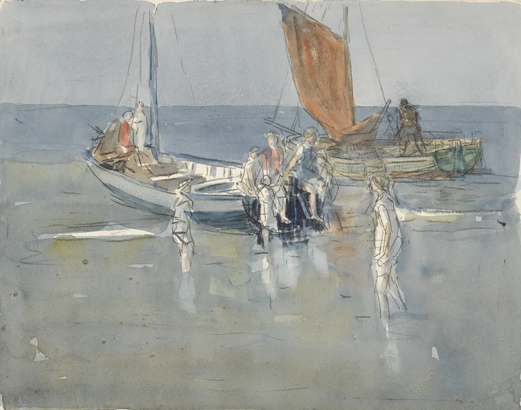 Vissersschepen Op Het Strand Van Scheveningen 2