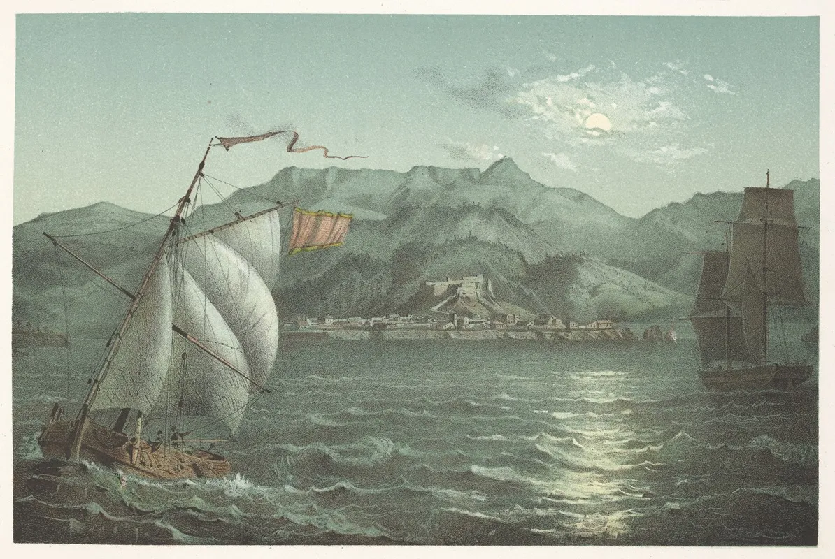 Vista Genl De La Cuidad Y Montañas De Baracoa Wall Art by Pierre Toussaint Frédéric Mialhe - High-Resolution Digital Print