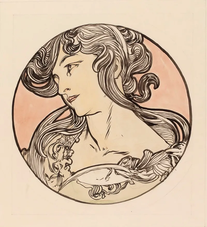 Vitrail Pour La Facade De La Boutique Fouquet 8 Wall Art by Alphonse Mucha - High-Resolution Digital Print